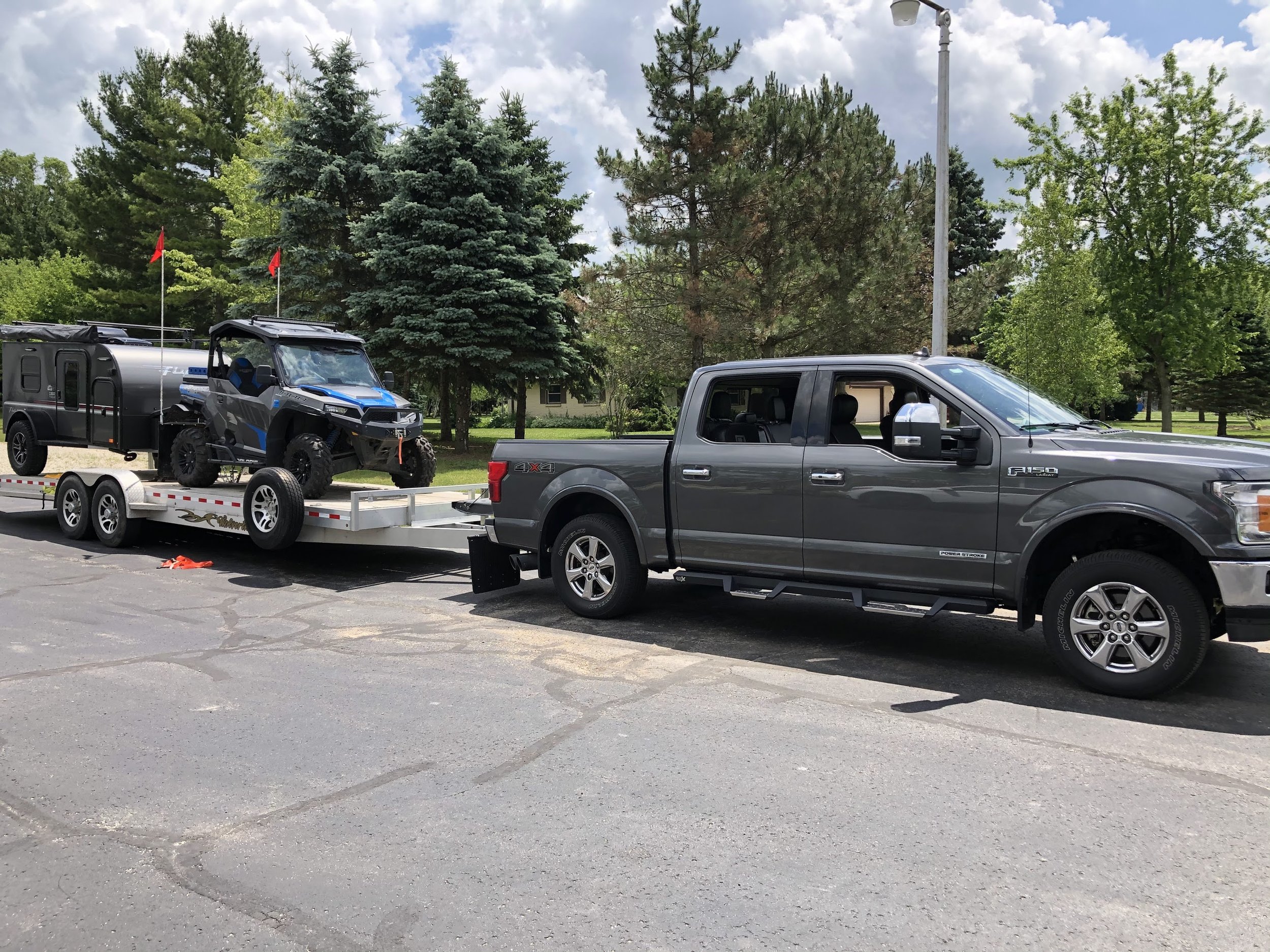  This was my set up at one point, Before i attached the camper to the trailer! 