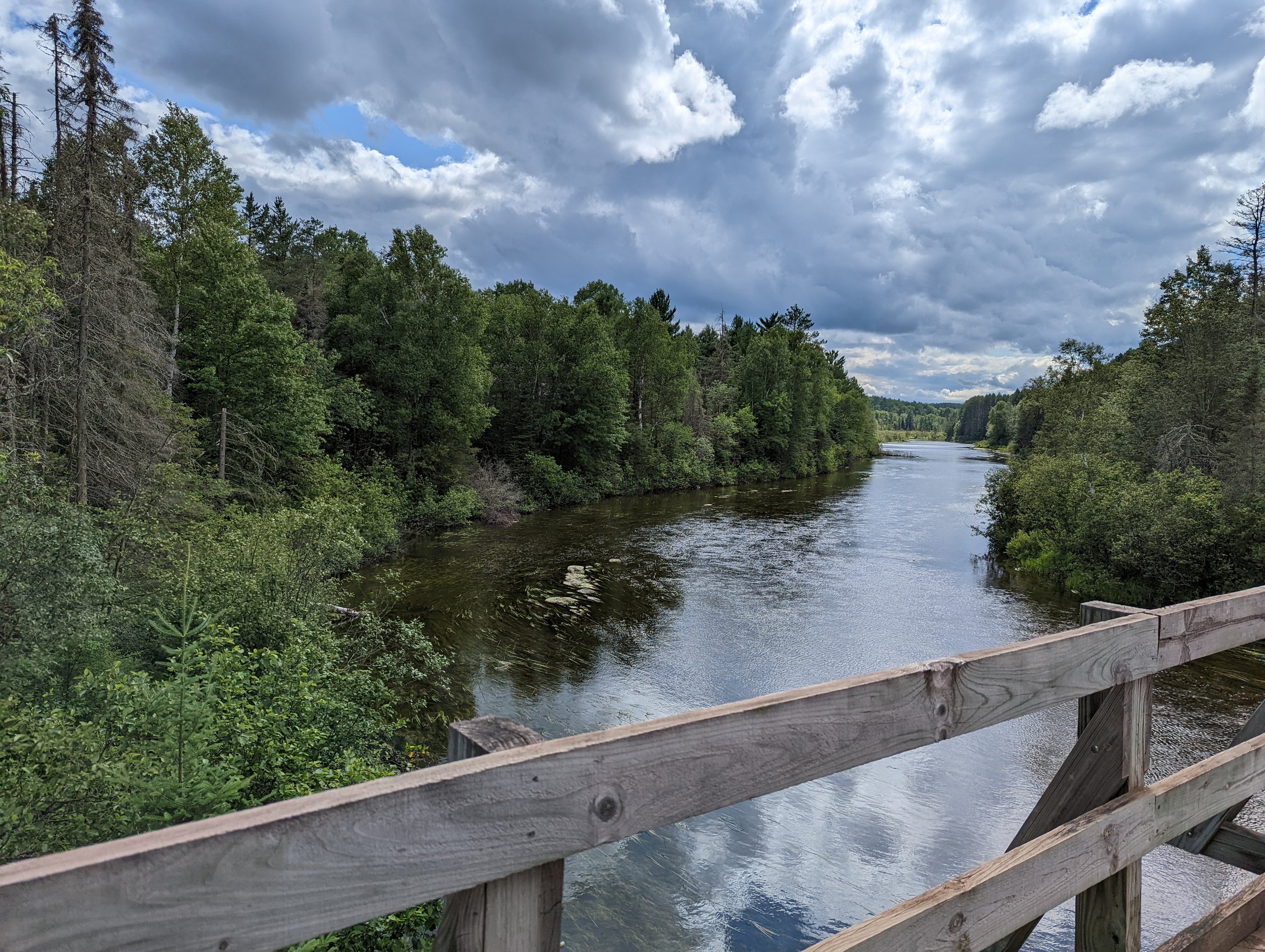  On the State Line Trail over the Middle Branch of the Ontonagon River Near Watersmeet, Michigan.  Great trail! 